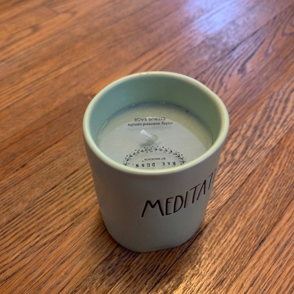 Rae Dunn Candle, Rae Dunn Meditate Candle, Rae Dunn Yoga Candle, Jar Candle - Picture 3 of 3